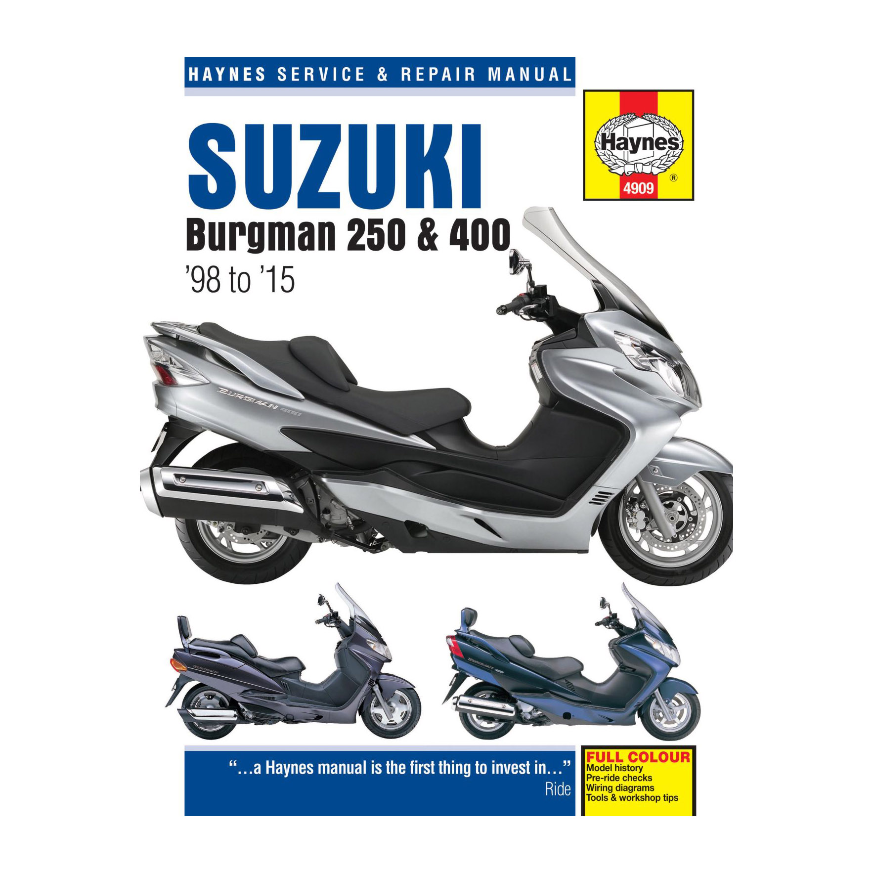 Werkstattbuch, Suzuki Burgman 250 & 400 (98-15), englisch